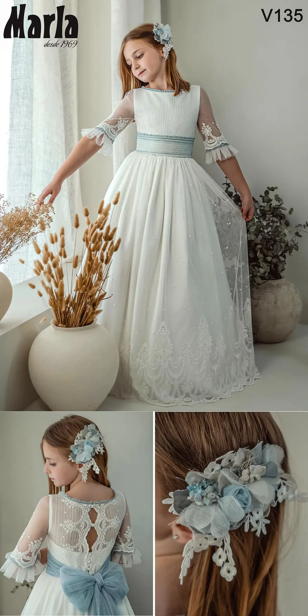 vestidos de comunión, marla V 135 - colección 2025