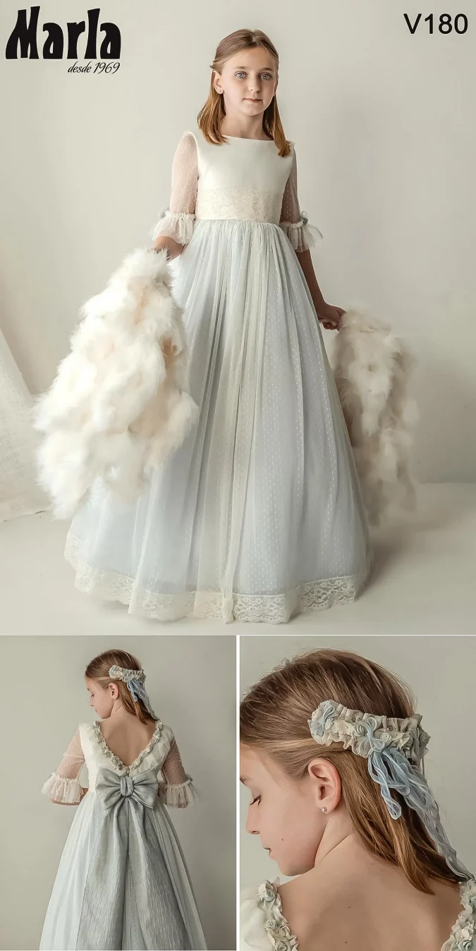 vestidos de comunión, marla V 180 - colección 2025