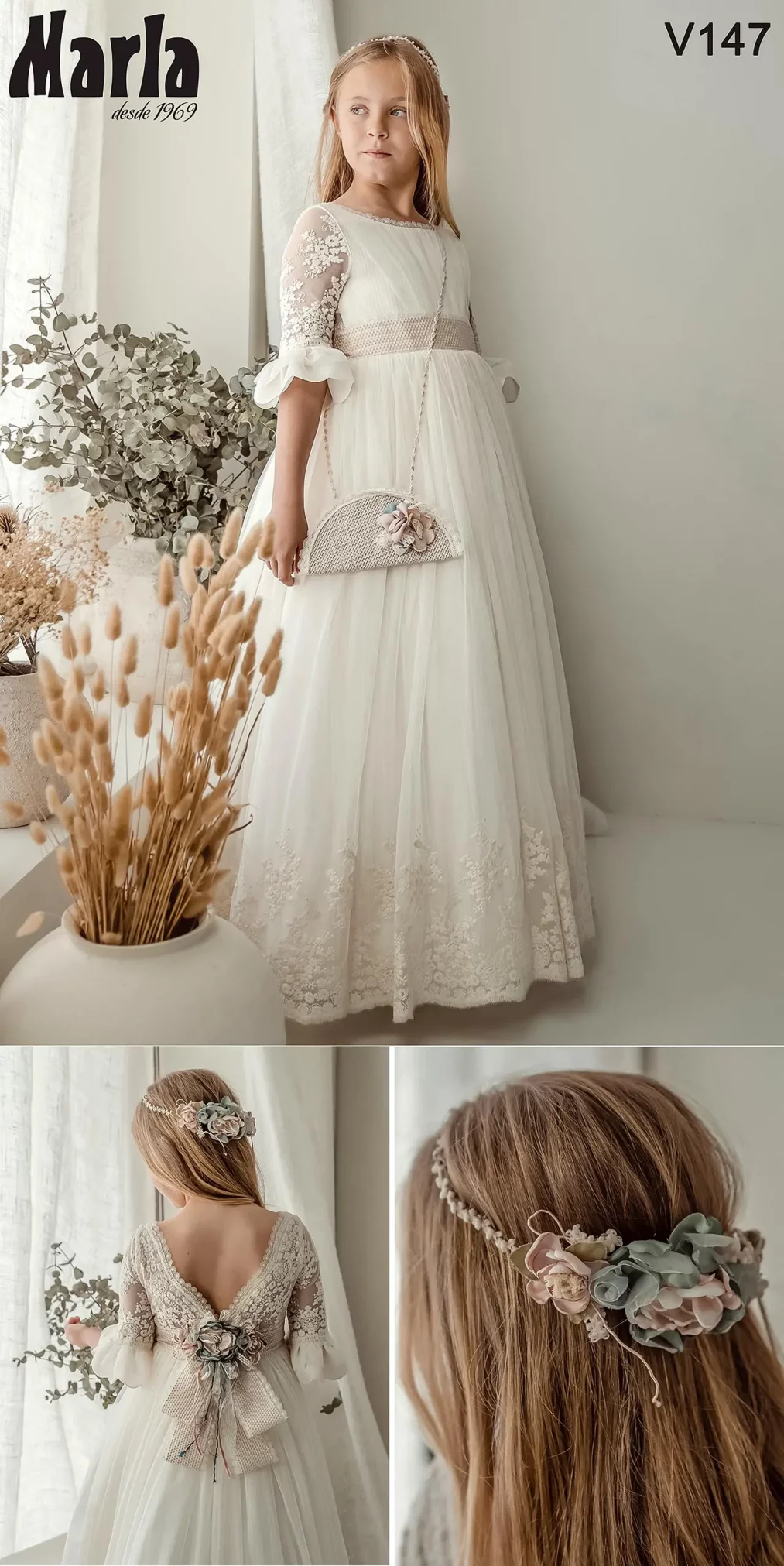 vestidos de comunión, marla V 147 - colección 2025
