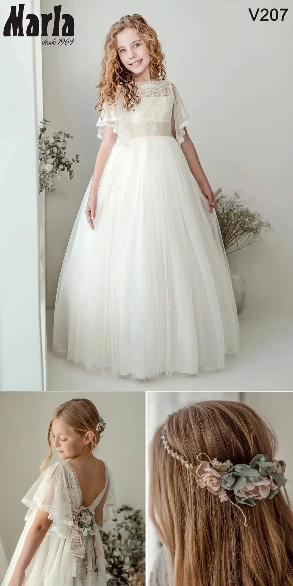 vestidos de comunión, marla V 207 - colección 2025
