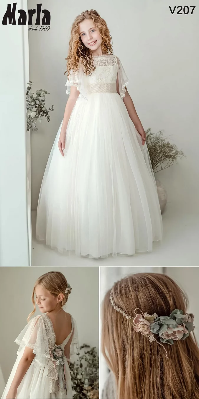 vestidos de comunión, marla V 207 - colección 2025