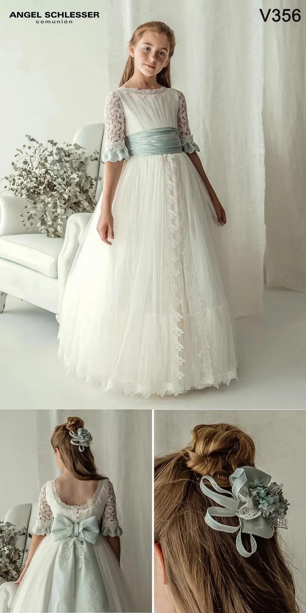 vestidos de comunión, angel schlesser V 356 - colección 2025